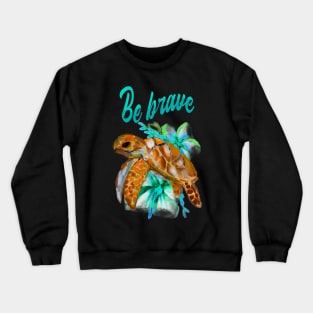 Turtle, Flower, Positive, Marine, Spiritual Crewneck Sweatshirt